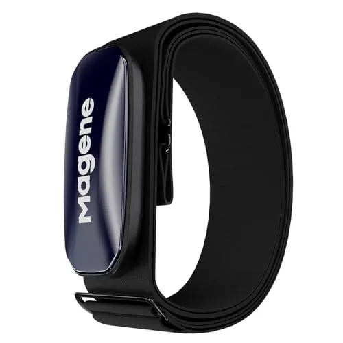Magene H613 Brustgurt Pulsmesser Herzfrequenzmesser, Präzises Tracking, Bluetooth/ANT+, 17 Stunden Offline-Speicher, IPX7 wasserdicht, mehrfarbige Herzfrequenzzonenanzeige für Radfahren, Laufen, Yoga