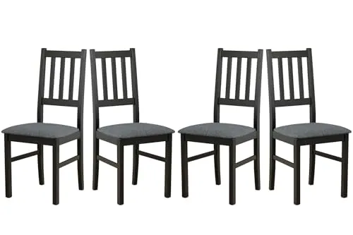 Esszimmerstuhl 4er-Set schwarz, B: 43 cm H: 94 cm