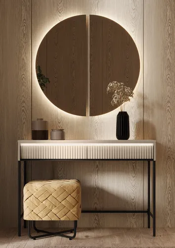 yourhouse24 Schminktisch TREND TS-09 - sandbeige/schwarz - Schminktisch mit modernem Design, ideal für stilvolle Schlafzimmer. Kompakt und funktional, bringt er Eleganz und Komfort in jeden Raum.