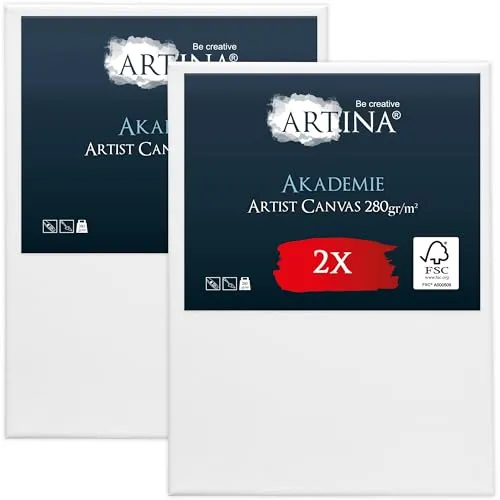 Artina 2er FSC® Set bespannte Keilrahmen Leinwände zum Bemalen