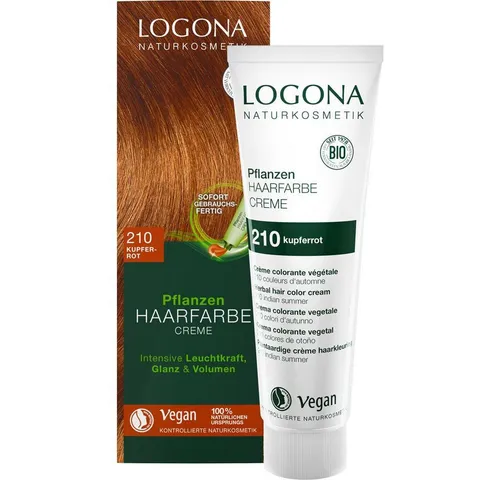 LOGONA Haarfarbe Haarfarbe Creme - 210 Kupfer-Rot 150ml