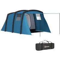 Aufblasbares Campingzelt für 3-6 Personen - Robustes Tunnelzelt aus hochwertigem Polyester, ideal für Familienausflüge. Mit praktischen Seitenfenstern für optimale Belüftung und Sicht.