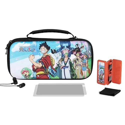 Konix One Piece Gaming-Zubehörpaket Starter Kit Nintendo Switch, Switch Lite und Switch OLED - Hülle - Etui - Displayschutzfolie - Kopfhörer