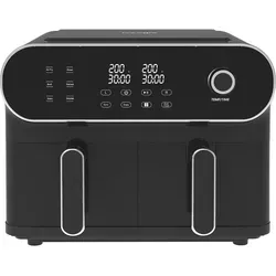 Heißluftfritteuse 11L, Doppelkammer Airfryer mit 6 Kochprogramme, digitales Display, Touchscreen & Rezeptbuch,  5.5L+5.5L, Sync Finish & Dual Cook