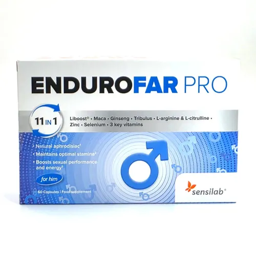 EnduroFAR Pro 11-in-1 Kapseln für Männer - 60 Kapseln zur Unterstützung des Wohlbefindens, mit natürlichen Inhaltsstoffen wie L-Arginin und Maca. Ideal nach dem Essen einzunehmen für optimale Ergebnisse.