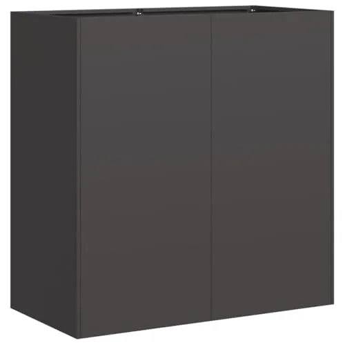 vidaXL Pflanzkübel Schwarz 80x40x80 cm - Garten-Zubehör: Stilvolles Pflanzgefäß aus langlebigem kaltgewalztem Stahl, ideal für kreative Bepflanzungen in Garten, Balkon oder Terrasse.