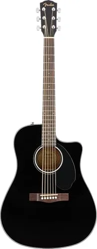 Fender CD-60SCE Westerngitarre Black - Gitarren, massive Fichtendecke für optimalen Klang, ausgestattet mit Fishman CD-1 Vorverstärker und integriertem Stimmgerät für vielseitigen Einsatz.
