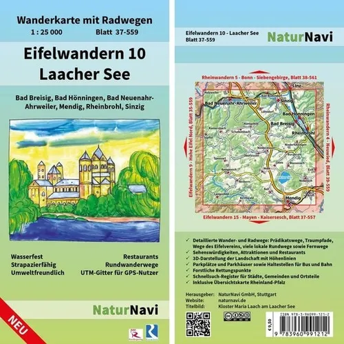 Eifelwandern 10 - Laacher See 1:25 000 Wanderkarte mit Radwegen, Blatt 37-559...