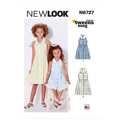 New Look UN6727A Kinder und Mädchen Kleider A (3-4-5-6-7-8-10-12-14)