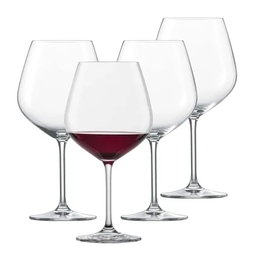 Schott Zwiesel Burgundergläser Set, 4 Stück - Elegante Burgunder Rotweingläser aus robustem Tritan®-Glas für intensives Geschmackserlebnis, spülmaschinengeeignet und ideal für Weinliebhaber.