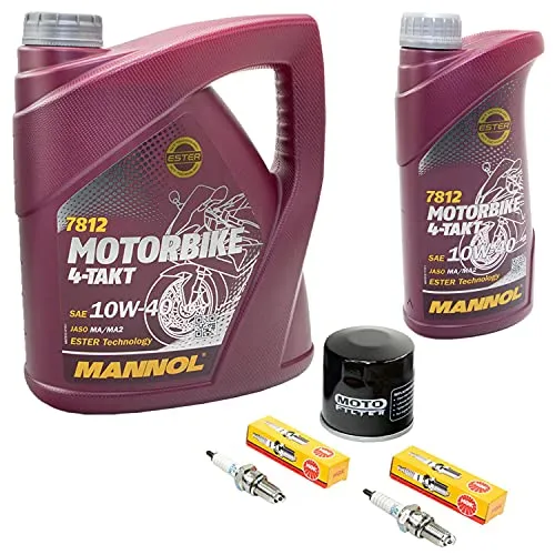 Wartungspaket Öl 5L + Ölfilter + Zündkerzen für Suzu ki VS 1400 GLF VS 1400 GLP VX51L VX51LD Bj 1987-2003