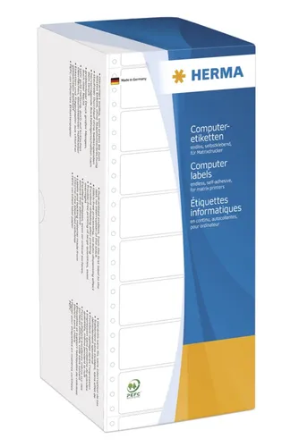 HERMA Computer labels - 6000 matte Endlospapieretiketten, perforiert und permanent selbstklebend für vielseitige Anwendungen