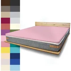 JONA SLEEP Spannbettlaken für Topper, wirft keine Falten, optimale Passform, Topper-Bezug rosa 140 x 200 - 210 cm
