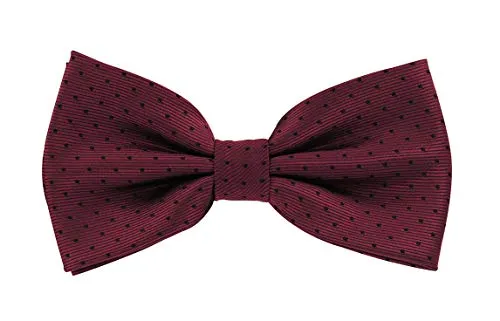 axy Herren gepunktete Fliege, Schleife, bereits gebunden, Konfirmation verstellbar FLI6 (Weinrot mit Schwarzen Punkten)