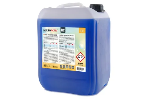 Höfer Chemie 10 L Microactiv® Color Waschmittel - 10 l flüssiges Waschmittel für Weißes & Buntes, umweltfreundlich, hohe Schmutzlösekraft und ideal für Handwäsche.