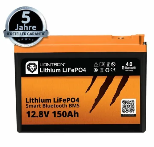 LIONTRON Lithium LiFePo4 Akku 22 kg 12.8V 150Ah Caravan-, Boot-, Solarbatterie