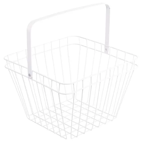 Brandsseller Metall Aufbewahrungskorb mit Griff 25x25,5x17,5 cm Allzweckkorb Obstkorb Drahtkorb Utensilienkorb für Küche - Bad - Wohnzimmer