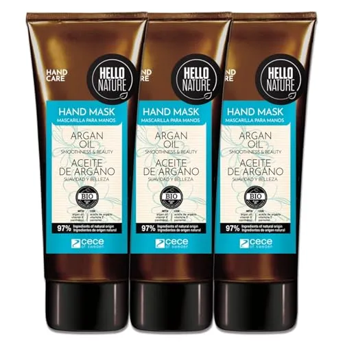P-Beauty Naturkosmetik Handmaske mit Arganöl & Vitamin E - vegane reichhaltige Handpflege für trockene Hände - Intensive Feuchtigkeit & Regeneration - Handcreme ohne Parabene & Silikone (3x75ml)