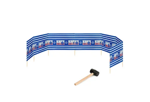 Garronda Windschutz Strand Sichtschutz 10m lang mit Gummihammer GAEX001, (mit Gummihammer)