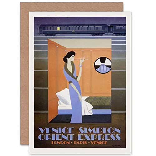 Wee Blue Coo Reisen Bahn Zug Orient Express Venedig Abschiedskarte