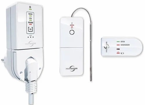 Protector Abluftsteuerung Comfort AS 7030 Funk - Automatisierte, kabellose Abluftsteuerung für Dunstabzugshaube und Kamin mit DIBt-Zulassung, inklusive Funk-Thermosensor und LED-Status-Anzeige.