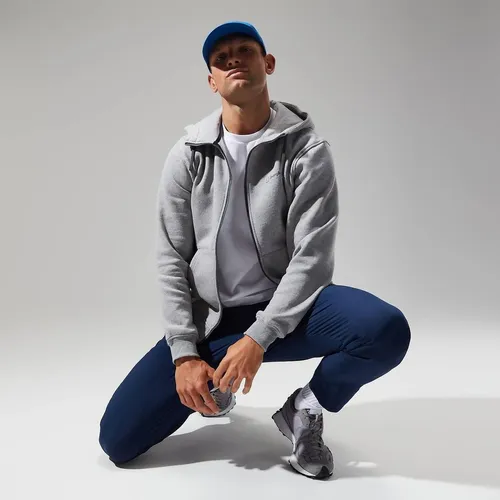 Berghaus Logo Full Zip Fleece Jacket AM Dkgry/Dkgry - Fleecejacke für Männer, aus weicher Bio-Baumwolle, mit Kängurutasche und bluesign APPROVED Materialien für verantwortungsvolle Herstellung.