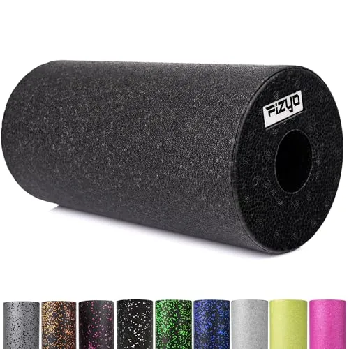 Fizyo Faszienrolle – Foam Roller aus EPP, mittelhart, 30×15 cm, zur Selbstmassage von Rücken & Wirbelsäule, Triggerpunkt Massage, Pilates & Yoga, Fitness & Regeneration (Schwarz)
