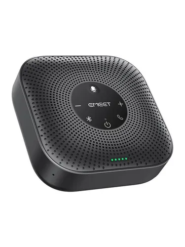 EMEET OfficeCore M0 Plus Konferenzlautsprecher - Kompakter Konferenzlautsprecher mit 360-Grad-Mikrofonsystem für klare Kommunikation. Ideal für Homeoffice und Meetings, einfach kabellos mit Smartphones und PCs zu verbinden.