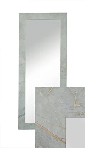 BD ART Wandspiegel Dekorativ Garderobenspiegel Ganzkörperspiegel 120x50cm Goldener Beton