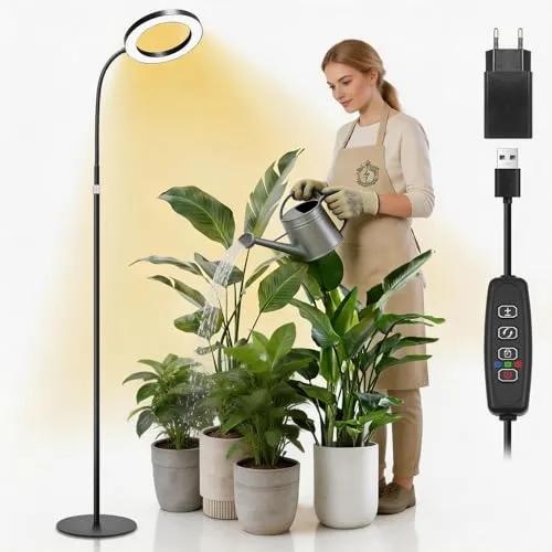 Acelane Pflanzenlampe LED Vollspektrum mit Ständer und Timer