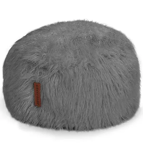 Green Bean Sitzsack Felloptik - Bequemer Indoor Sitzsack - Sitzsäcke in Creme, Grau und Schwarz, ideal für jeden Einrichtungsstil. Die EPS-Perlen-Füllung sorgt für perfekten Komfort und Anpassungsfähigkeit, perfekt zum Entspannen und Chillen.