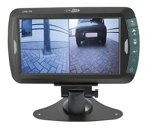 Caliber Rückwärtsansichtskameras - einschließlich 7 -Zoll -Monitor - für Auto oder Wohnmobil - Autofokus - drahtlose Verbindung - CAM701-800 x 480 Pixel Auflösung - Wetterfestes IP68 - Schwarz