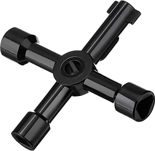 Wege Schaltschrankschlüssel,4 in 1 Multifunktionale Schlüsselfür Zählerkastenschlüssel Universalschlüssel Schlüsselabdeckung für Elektroschrank-Schranköffnung Schwarz 4