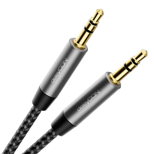Produktbild deleyCON deleyCON 2m Nylon 3,5mm Klinke Audio Stereo AUX Kabel Klinkenkabel Audio-Kabel