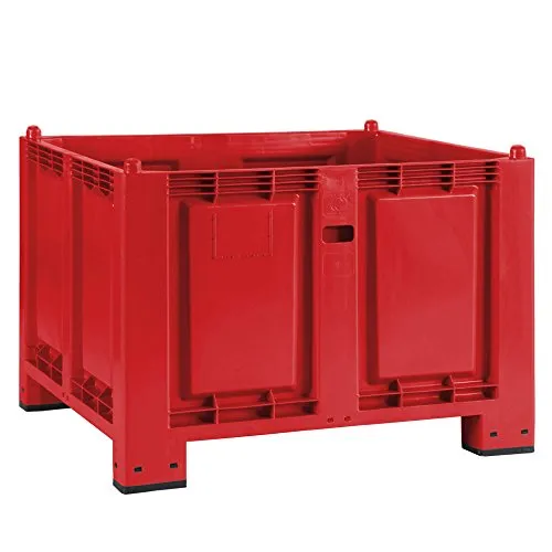 Palettenbox rot, 1200 x 800 x 850 mm, 4 Füße, 500 kg Tragkraft - Stabile Palettenbox mit 4 Füßen, LxBxH 1200 x 800 x 850 mm, ideal für gewerbliche Lagerung. Hohe Tragkraft von 500 kg, hygienisch und leicht zu reinigen, perfekt für effiziente Lagerlösungen.