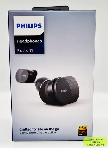 Philips Fidelio T1BK/00 In-Ear True Wireless ANC - Schwarz - In-Ear-Kopfhörer mit exzellentem Fidelio Klang, 48 Stunden Wiedergabezeit dank Ladetasche und fortschrittlicher Geräuschunterdrückung für ein ungestörtes Hörerlebnis.
