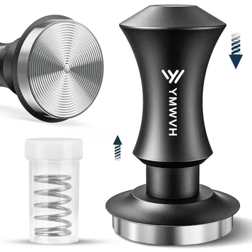 YMWVH Espresso Tamper 58mm Kaffee Tampers | Doppelfeder Coffee Temper, 20lb/30lbs Konstanter Druck Kaffeestampfer mit Edelstahl Gewindebasis für 58mm Portafilter