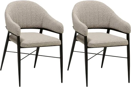 OMG Design Armlehnstuhl Roma (Set, 2 St), bequemer Esszimmerstuhl, Polsterstuhl mit Bouclé Bezug