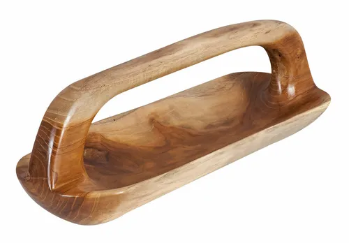 Schale ca. 60x20cm Teakholz mit Griff Holzschale Dekoschale Natur Unikat Deko
