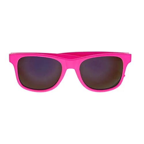 Amakando Stylische Vintage Spiegelbrille für Damen & Herren/Pink/Auffällige Neon Party-Brille 90er Jahre/EIN Highlight zu 80er-Party & Karneval