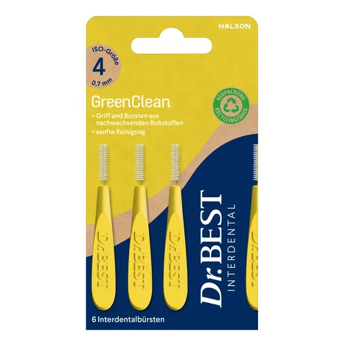 Haleon Germany GmbH Dr.Best Interdental GreenClean Interdentalbürsten Größe 4 Gelb
