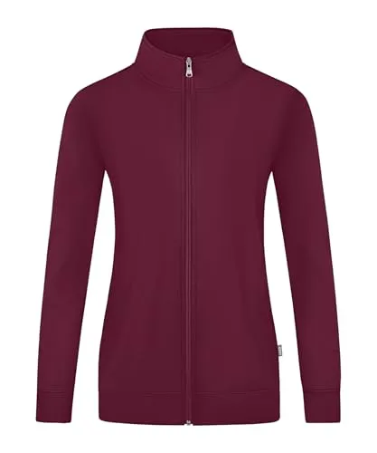 Jako Women Freizeitjacke Sweatjacke Doubletex, Maroon, C9830-130, 42 - Funktionsjacke aus Doubletex mit French-Terry Vortex Garn Technologie, ideal für aktive Frauen und bis 60 °C waschbar.