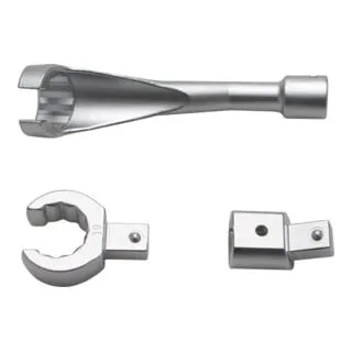 BGS Spezial-Schlüssel für Abgastemperatursensor SW 19 mm - Abgasanlage - 3-teiliges Set zur einfachen Montage und Demontage von Abgastemperatursensoren, passend für VAG-Motoren wie 1.8 TFSI und 2.0 FSI.