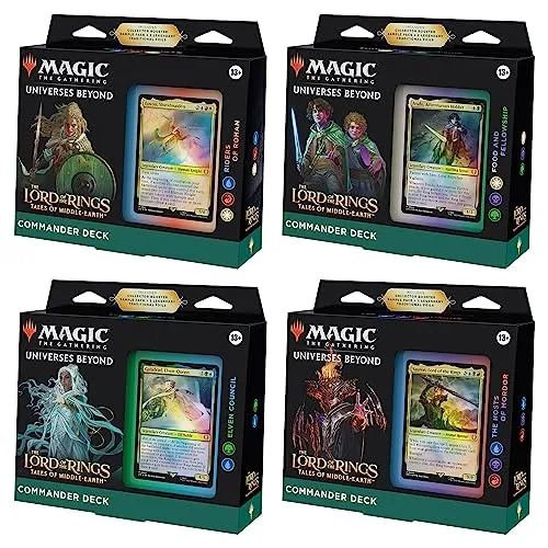 MTG - The Lord of the Rings: Tales of Middle-earth - 4 Commander Decks EN - TCG OVP Decks & Starter, enthält alle 4 einzigartigen Commander Decks, perfekt für Magic: The Gathering Fans und Sammler.