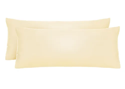 Biberna Kissenbezug 40x60 cm 2 Stück  Zitrone Feinjersey 100% Baumwolle