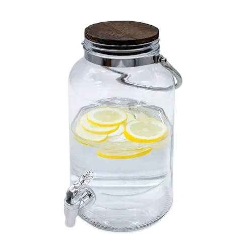 Getränkespender mit Zapfhahn und luftdichtem Holzdeckel von Spetebo