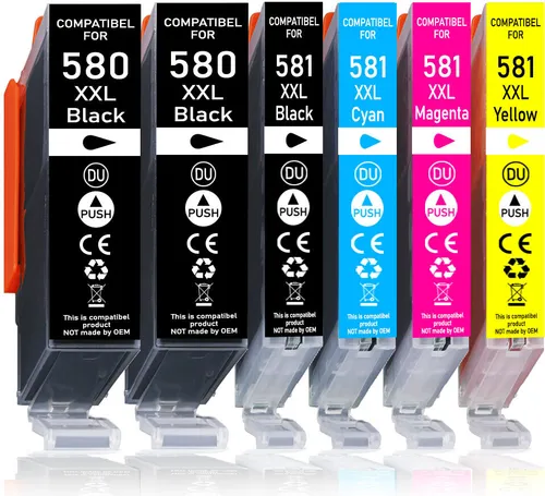 Produktbild 6er Pack Druckerpatronen 580 581 XXL kompatibel mit Canon TR7550