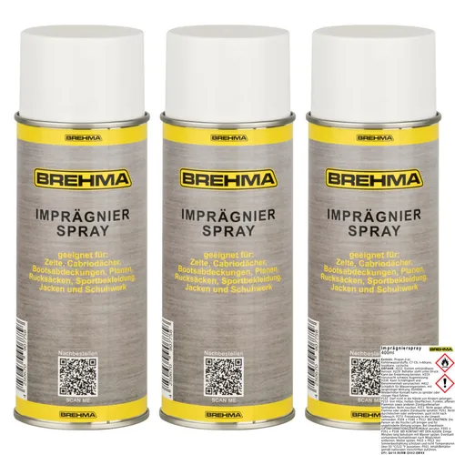 3x BREHMA Imprägnierspray transparent Zelte Markisen Schuhe Pavillon