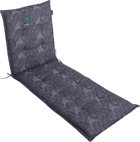 LILENO HOME Sonnenliege Auflage Blätter Anthrazit in grau von DiscountDeal24