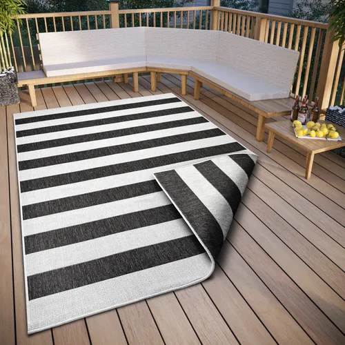 my home Teppich Alan Wendeteppich, schwarz/weiß in schwarz von Otto Home